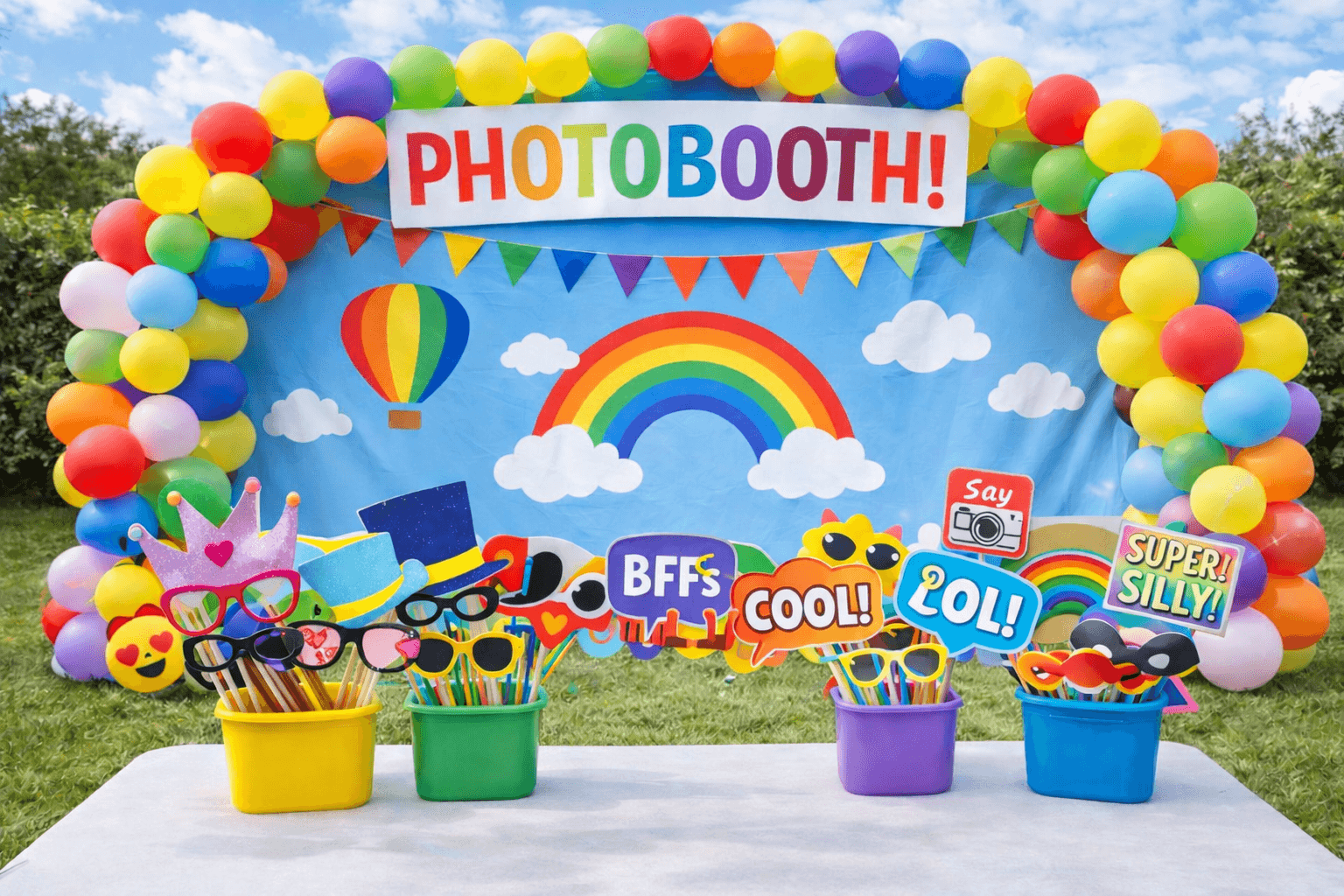 Kids Photobooth Props and Backdrop